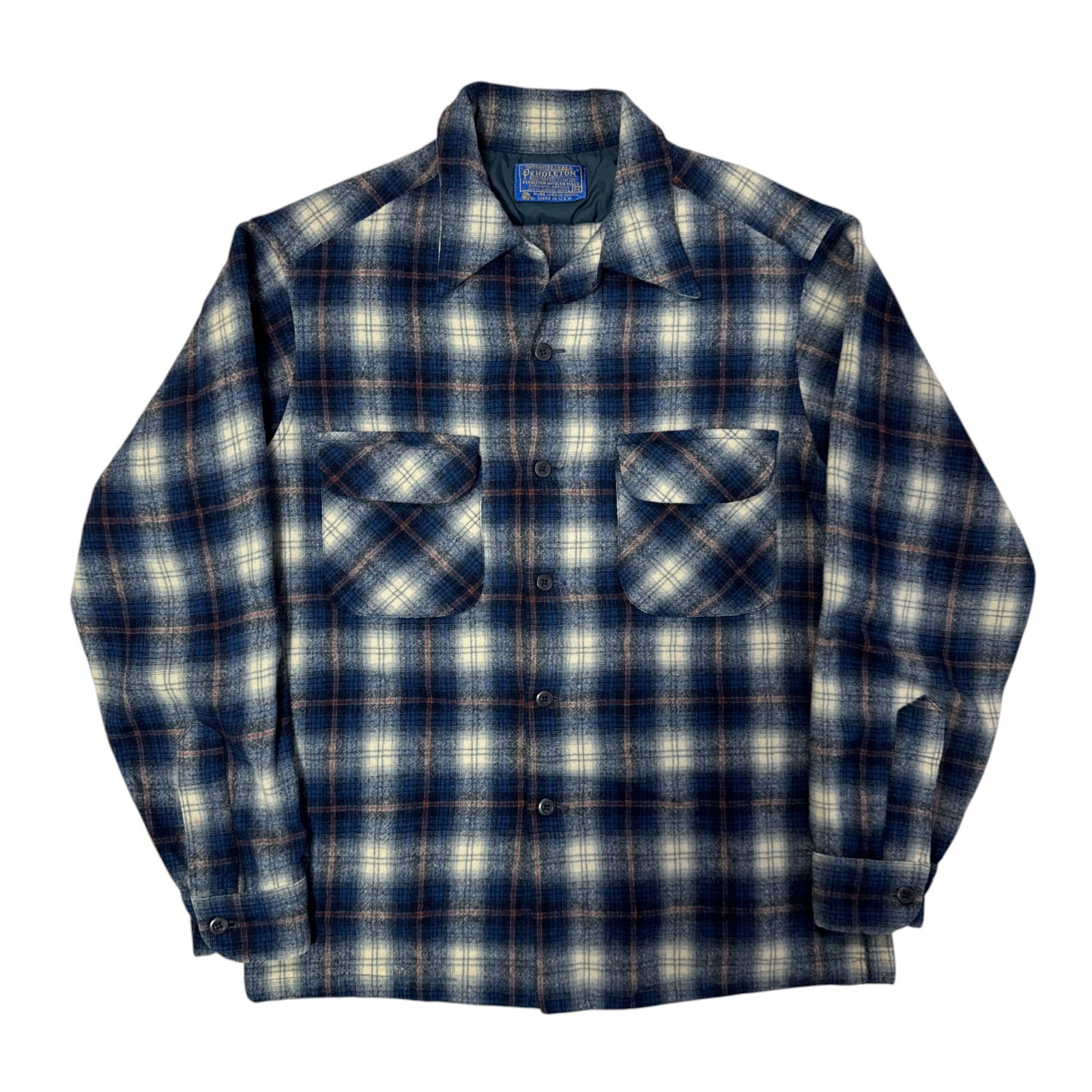 70s Pendleton ペンドルトン ボードシャツ BoardShirt Mサイズ ブルー