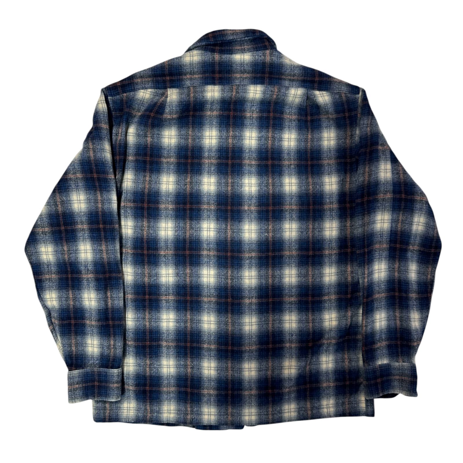 70s PENDLETON ペンドルトン オンブレチェック　ヴィンテージ　M 70s Pendleton ペンドルトン ボードシャツ BoardShirt Mサイズ ブルー