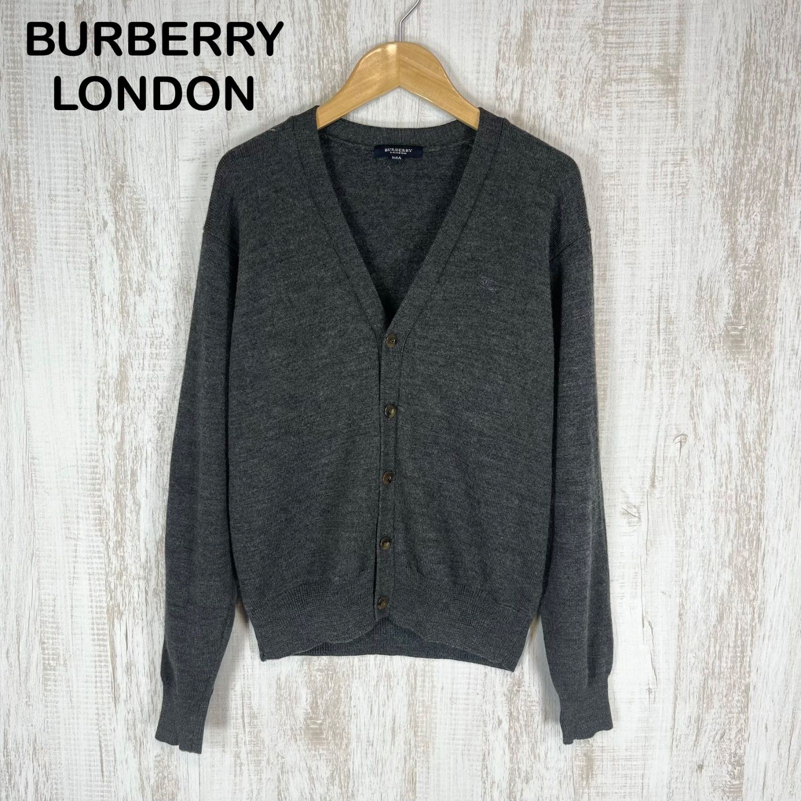 BURBERRY LONDON バーバリーロンドン ホースロゴ刺繍 Vネック ウール 
