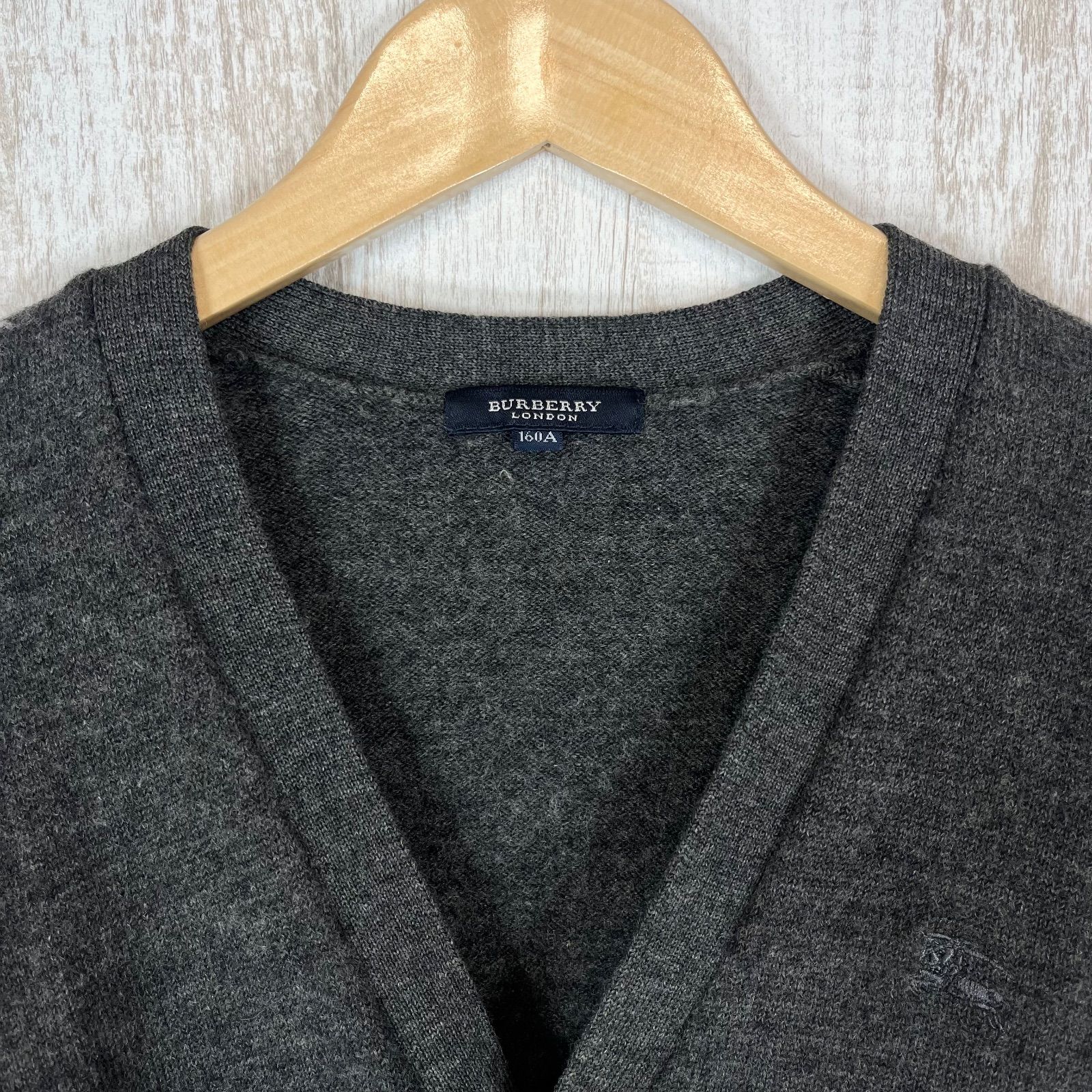 BURBERRY LONDON バーバリーロンドン フーデッドカーディガン 1 ホースロゴ刺繍/ウールカシミヤ/メタルボタン    ボルドー レディース / 241005007972 チェックパッチ ウールカシミア カーディガン (ピラーレッド