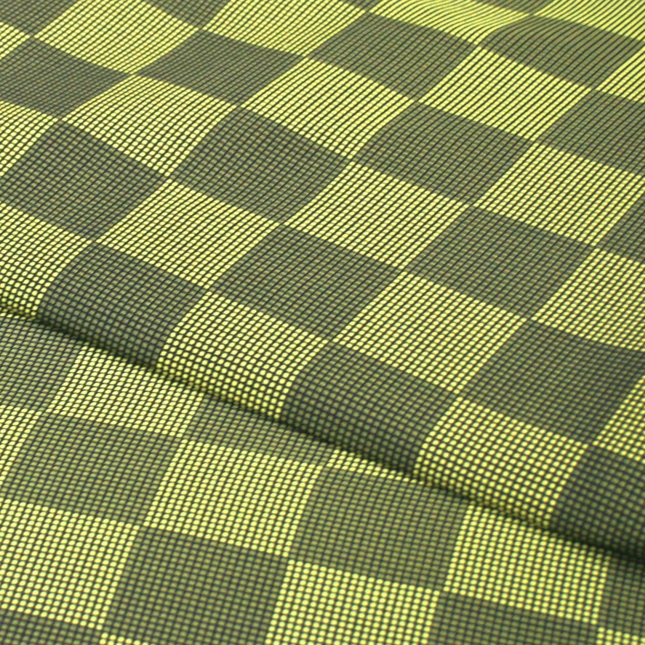 京都 西陣織 御召 正絹 未仕立て品 市松 お召 反物 着尺 着物 先染め コート 羽織