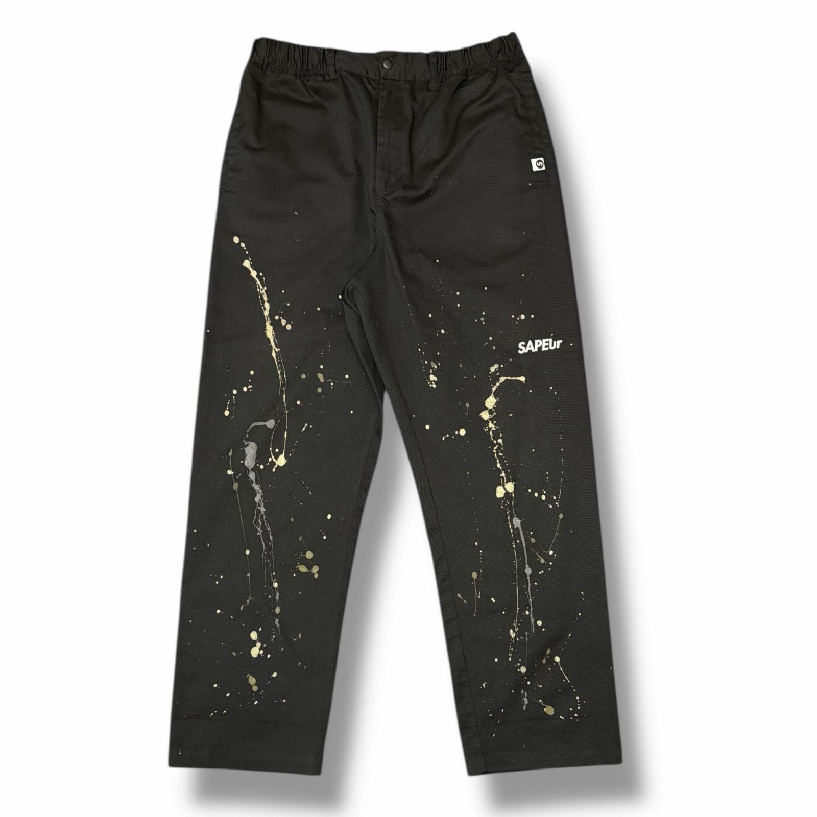 SAPEur サプール スケート チノパンツ ペンキ加工 ドローコード L SAPEur Painted Skate Pants ペイントスケートパンツ イージパンツ