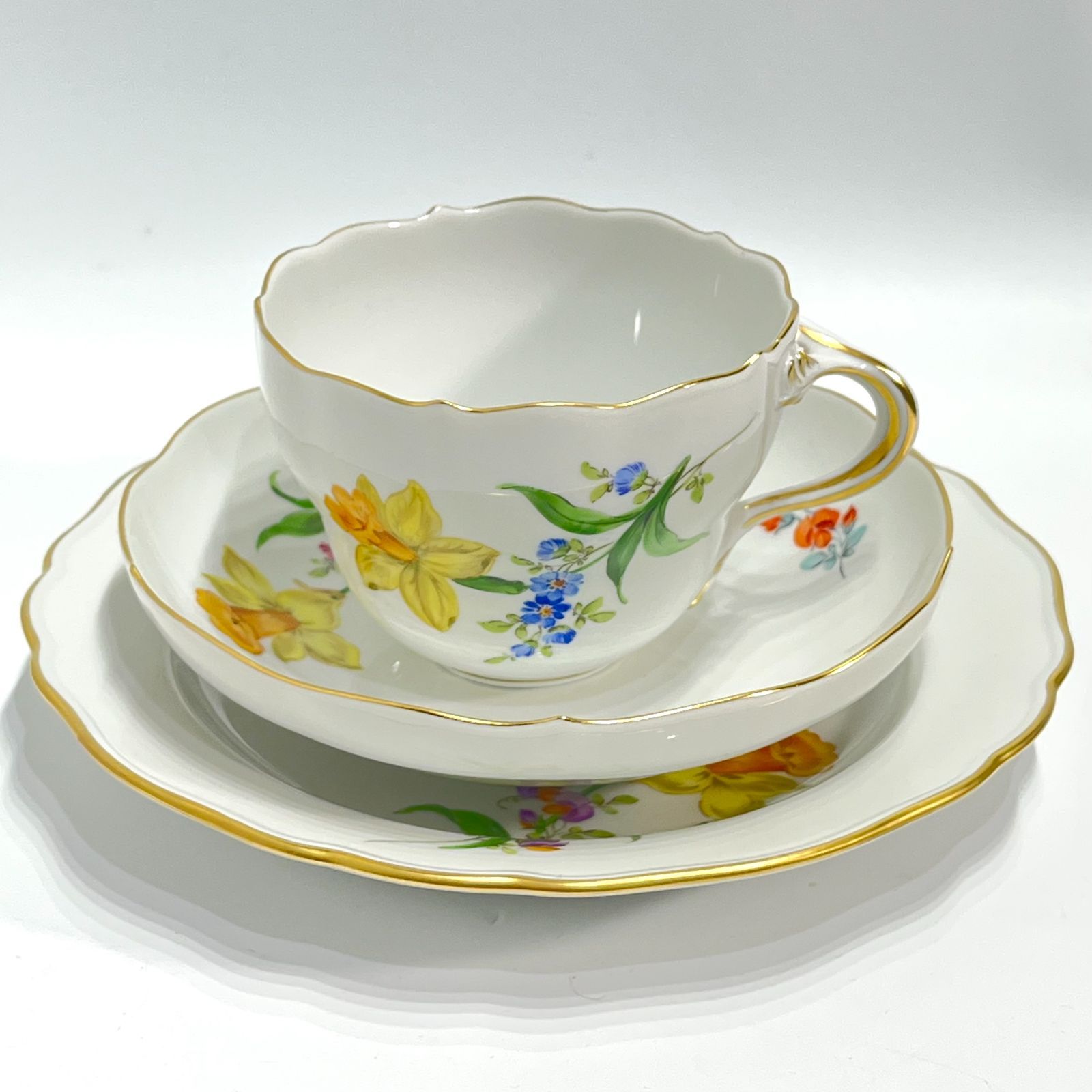 マイセン ベーシックフラワー 2つ花 スイセン 兼用カップ＆ソーサー