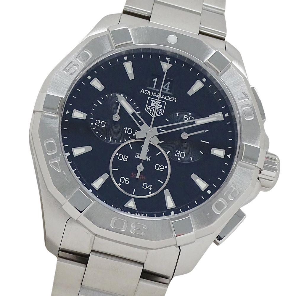 タグホイヤー TAG Heuer アクアレーサー CAY 1110 BA 0927 時計 メンズ ブランド クロノグラフ クオーツ QZ ステンレス SS シルバー ブラック 磨き済み