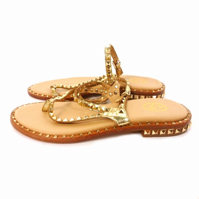 アッシュ ASH スタッズサンダル 37 べージュ