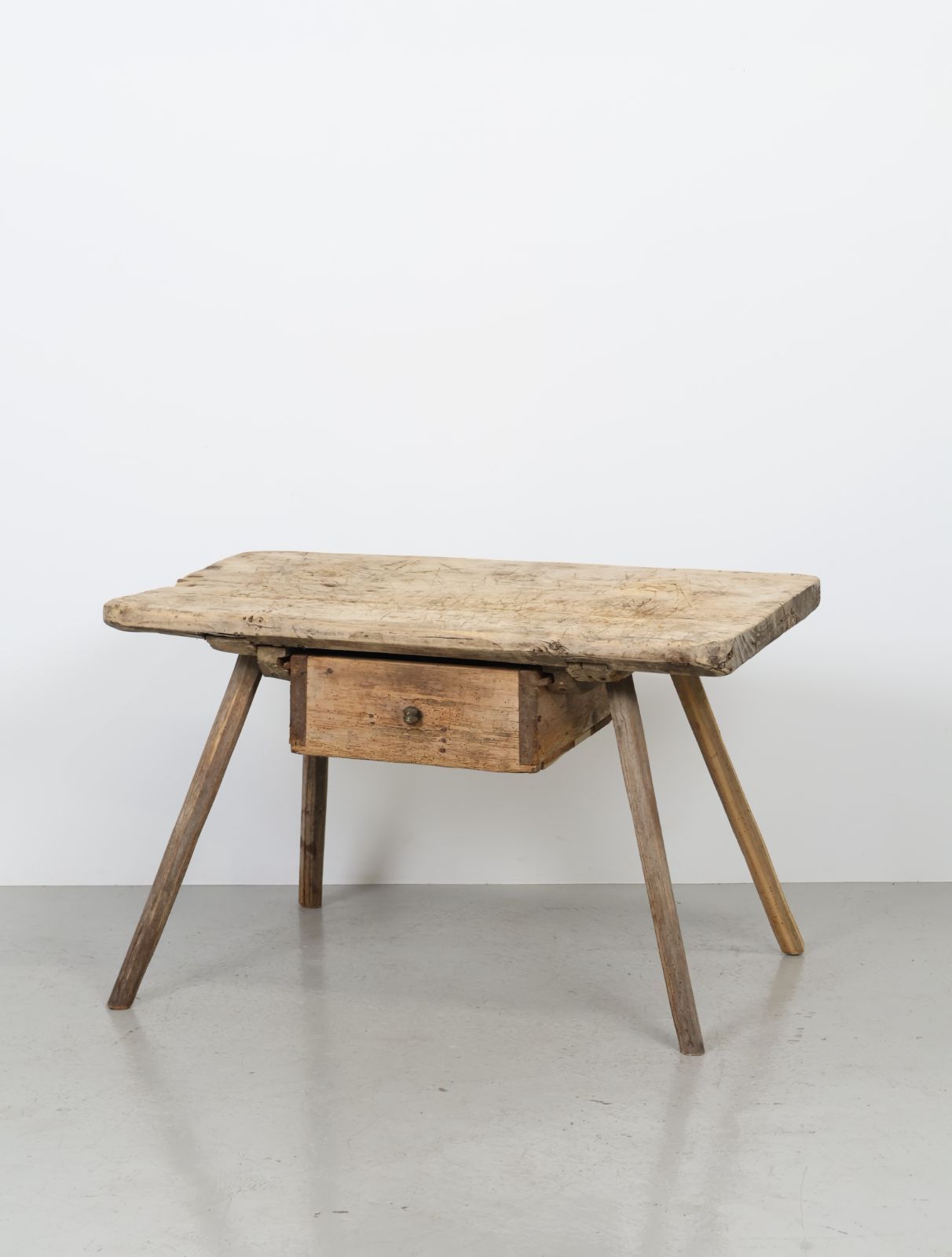 1960年代 ヴィンテージ ラスティック ドロアー付き サイドテーブル