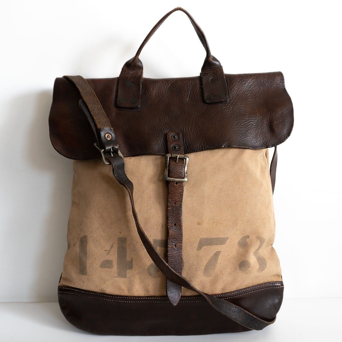名作】RRL【キャンバス レザー 2WAY ショルダーバッグ】ダブルアール 
