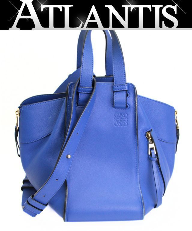 ロエベ LOEWE ハンモック2 WAYバッグ スモール ブルー系 72519