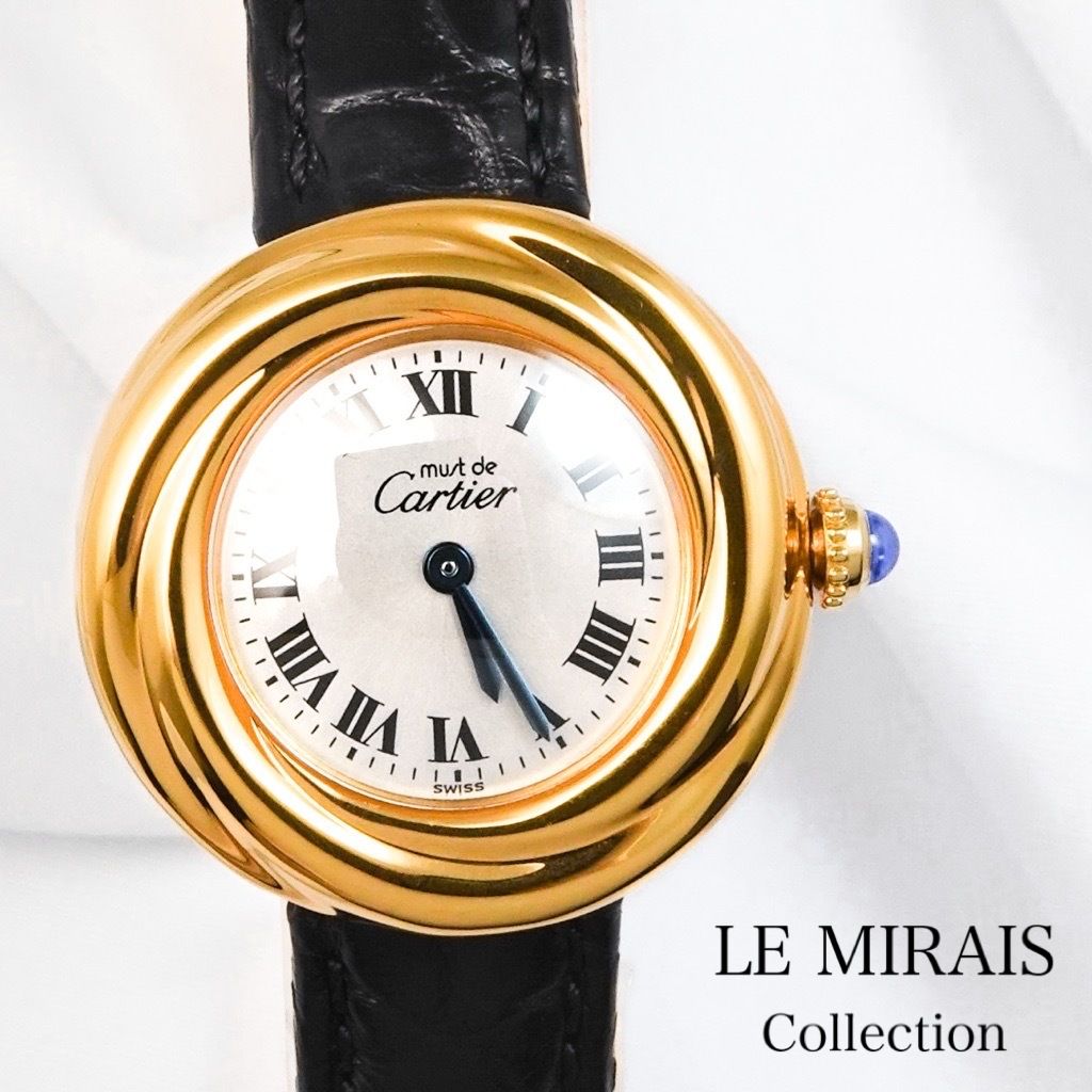 保証書付 カルティエ トリニティウォッチ SM ローマン文字盤 ゴールド SV 925 レディース 腕時計 CARTIER 時計