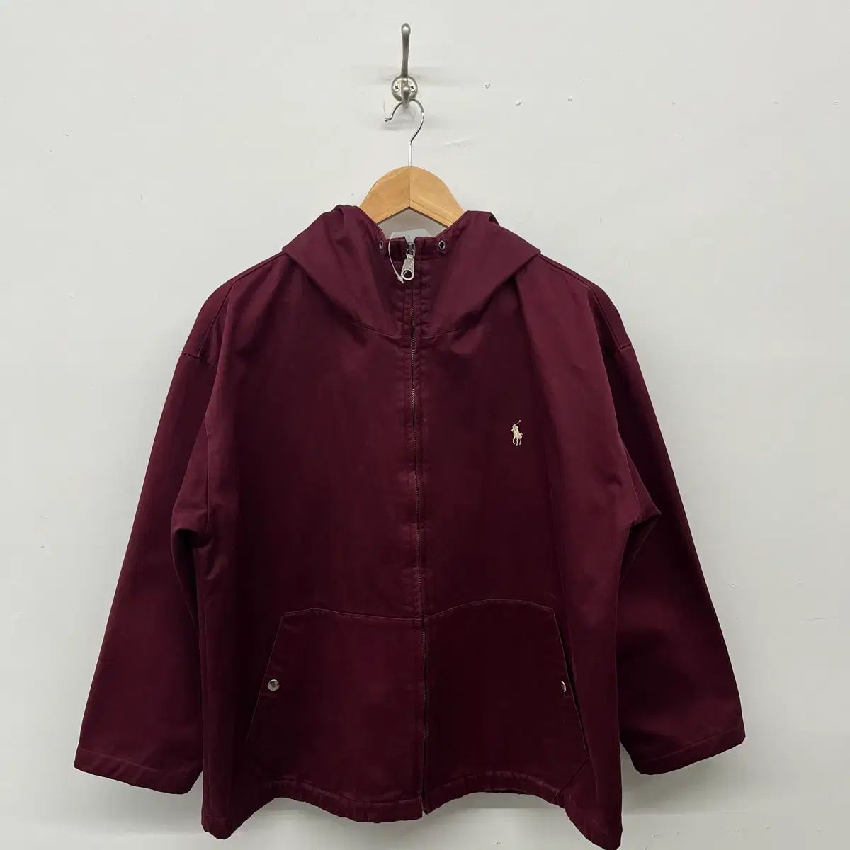 ポロ ラルフローレン フード ジャケット バーガンディ レディース L