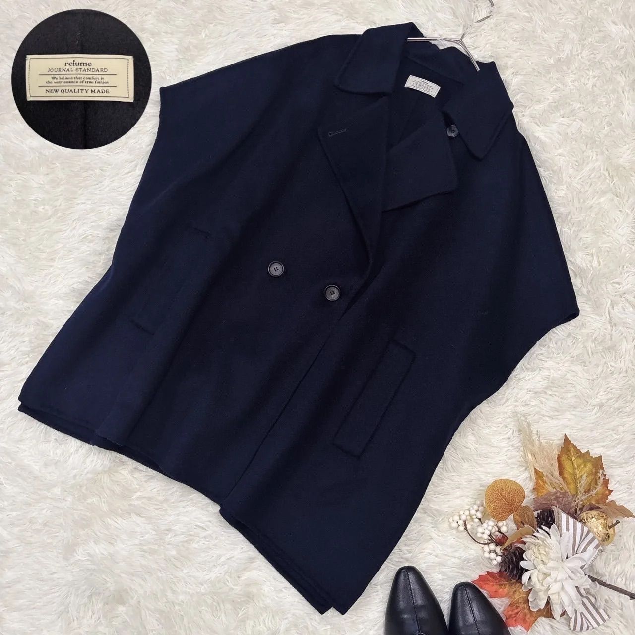 極美品 ジャーナルスタンダードレリューム ウールナイロンリバーVEST