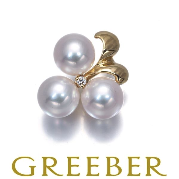 ミキモト ペンダントトップ パール 真珠 6 3 mm ダイヤ ダイヤモンド K 18 YG 182531