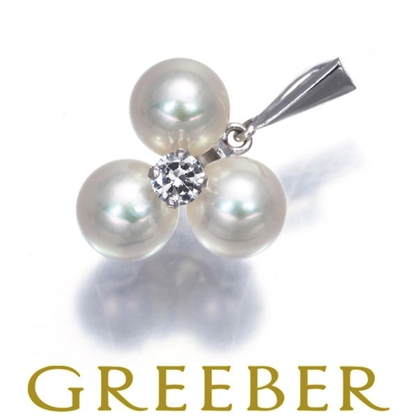 ミキモト ペンダントトップ パール 真珠 6 2 mm ダイヤ ダイヤモンド K 14 WG 181077