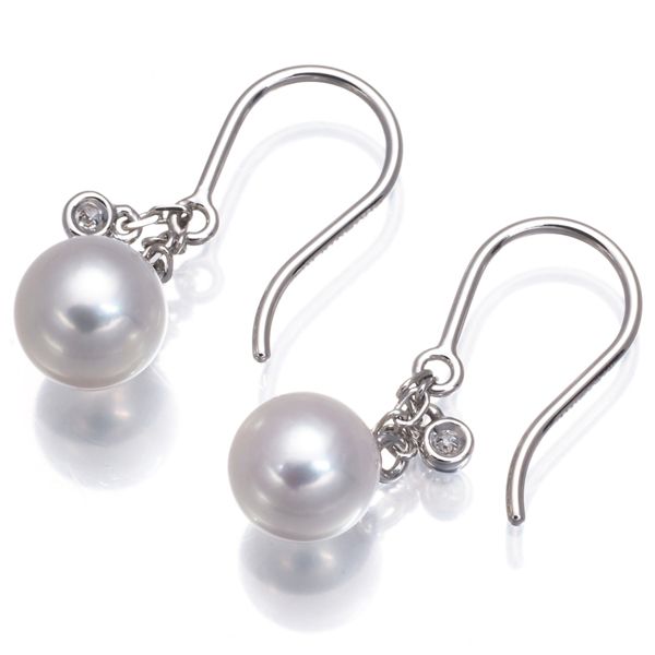 ミキモト ピアス パール 真珠 6.0mm/6.2mm ダイヤ ダイヤモンド 揺れる