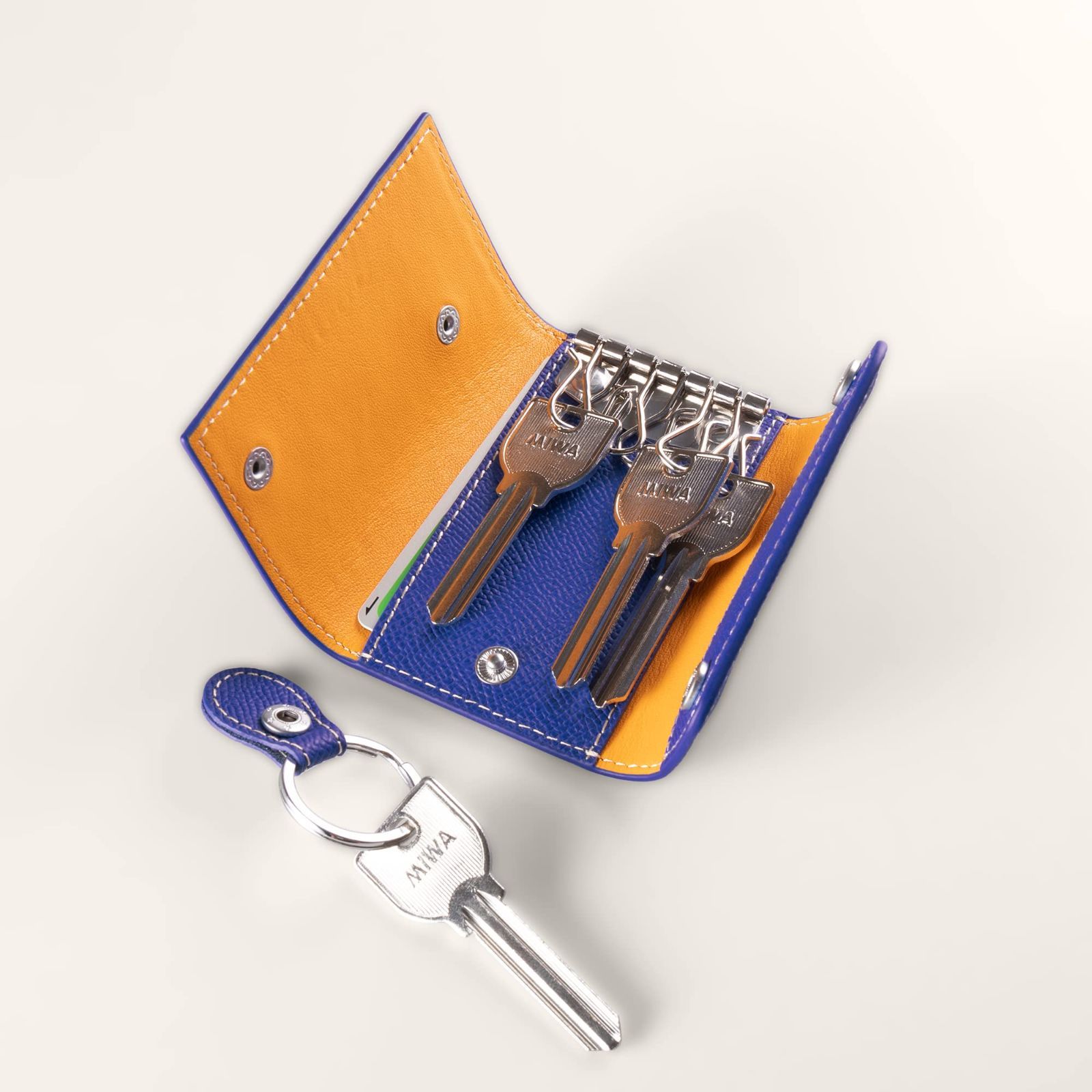 在庫 カード収納 CONKC-L 6連キーフック 大容量 ヨーロピアンエンボスレザー 本革 キーケース コグレ COGURE