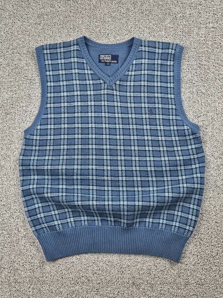 ポロラルフローレン チェックパターン コットン ニット ベスト 170 M L 10495
