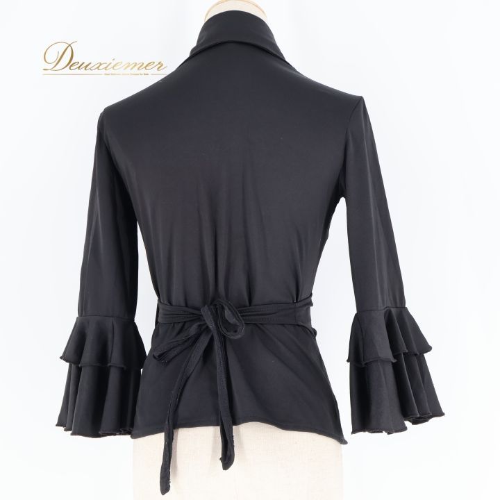 フラメンコ 衣装 トップス ブラウス レッスン 練習着 無地 伸縮