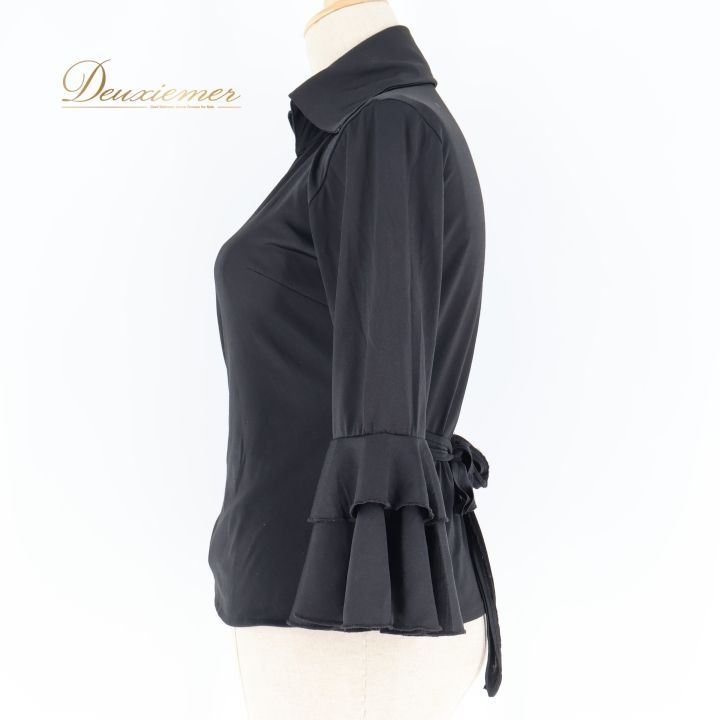 フラメンコ 衣装 トップス ブラウス レッスン 練習着 無地 伸縮