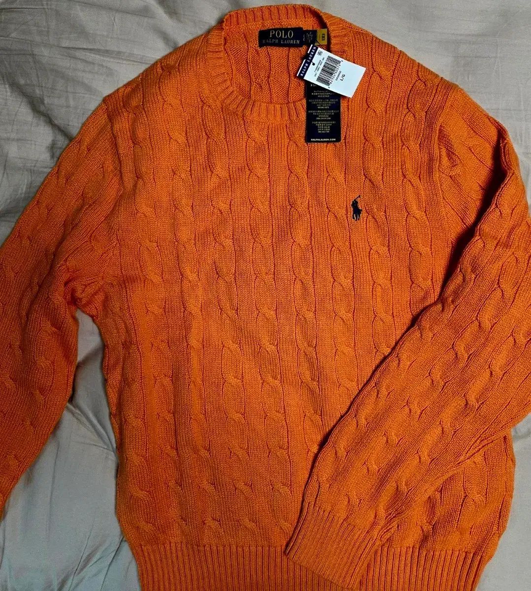 ポロラルフローレン ケーブル ニット オレンジ色