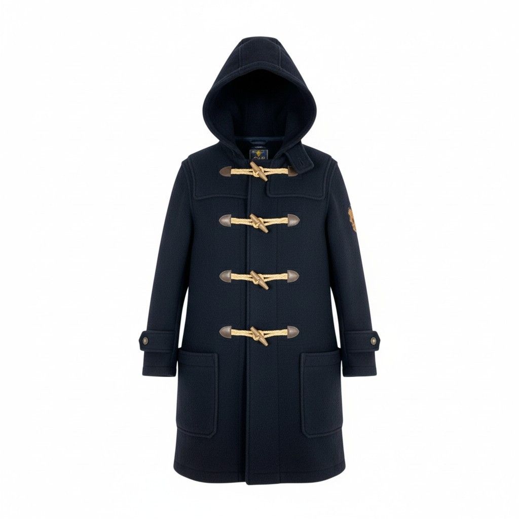 65 l 14 Ralph Lauren Rugby ラルフローレンラグビー ダッフルコート ウールコート アウター エンブレムワッペン Mサイズ ネイビー メンズo 07 t