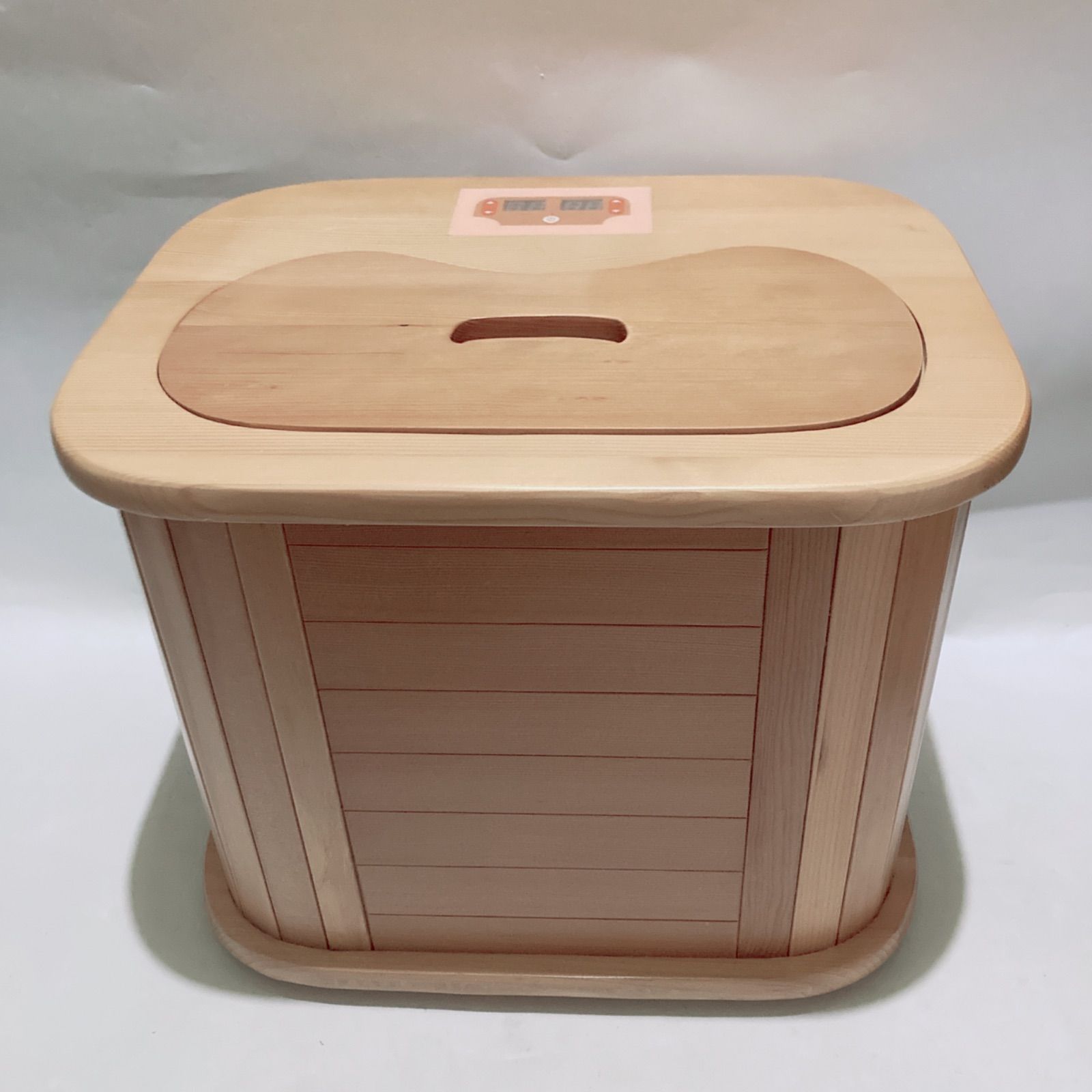 足湯　サウナカバー付きセラミックフットバス　はぴねすくらぶ 美品】はぴねすくらぶ セラミック 足湯 サウナカバー付き フットバス