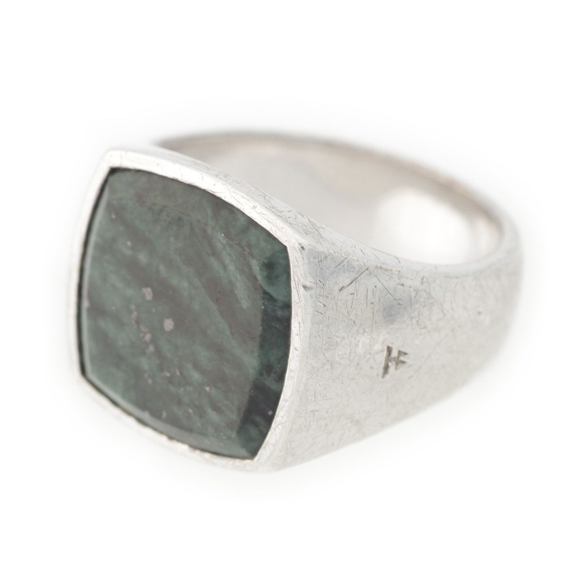 トムウッド グリーンマーブル クッション リング 指輪 アクセサリー 925 シルバー グリーン 16号 13.6g【】