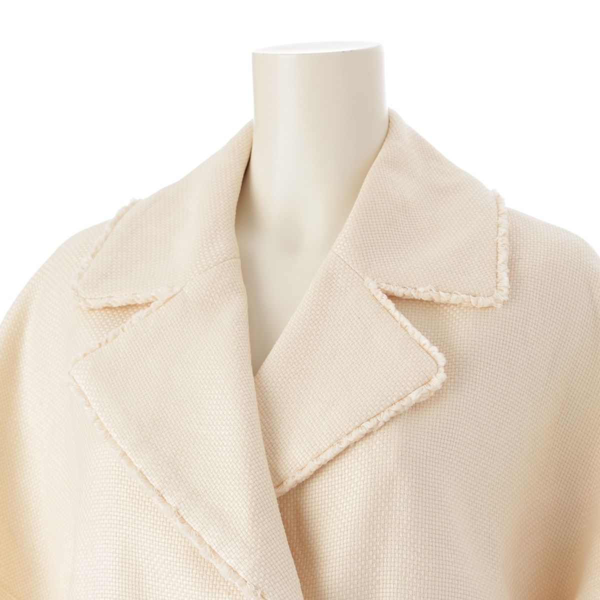 ドゥロワー 23SS リネン シルク コットン フリンジ ハーフスリーブ