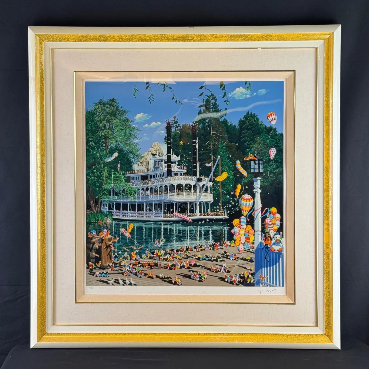 ヒロ・ヤマガタ「マーク・トゥエイン号」シルクスクリーン 20号 大作