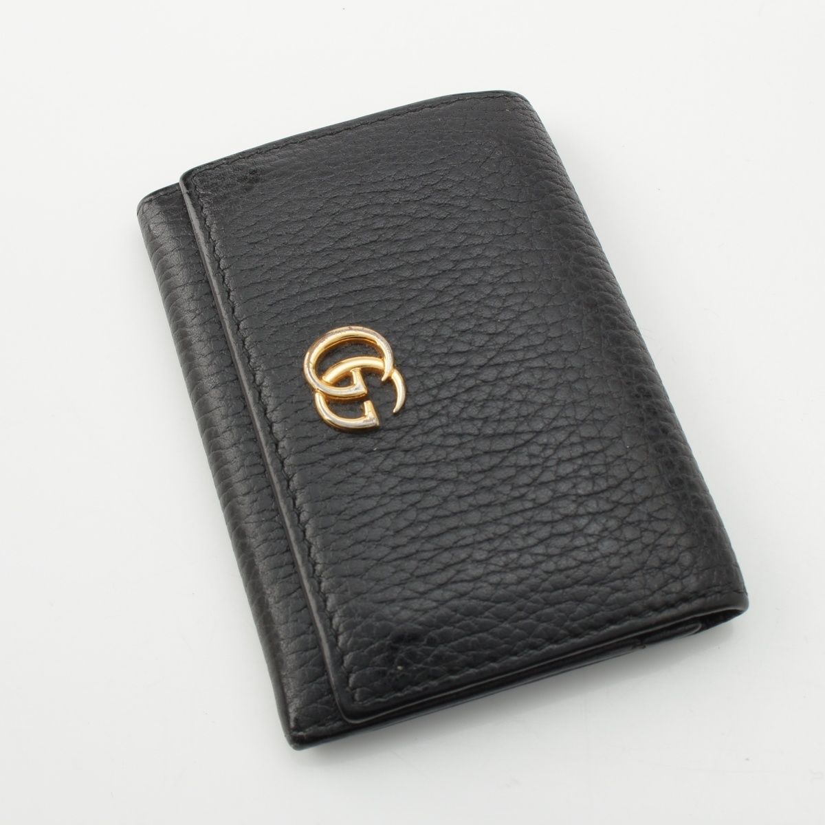 グッチ GUCCI ブラックレザー 名刺入れ 474748 グッチ GGロゴ カードケース 名刺入れ 474748 ブラック【中古】 - メルカリ
