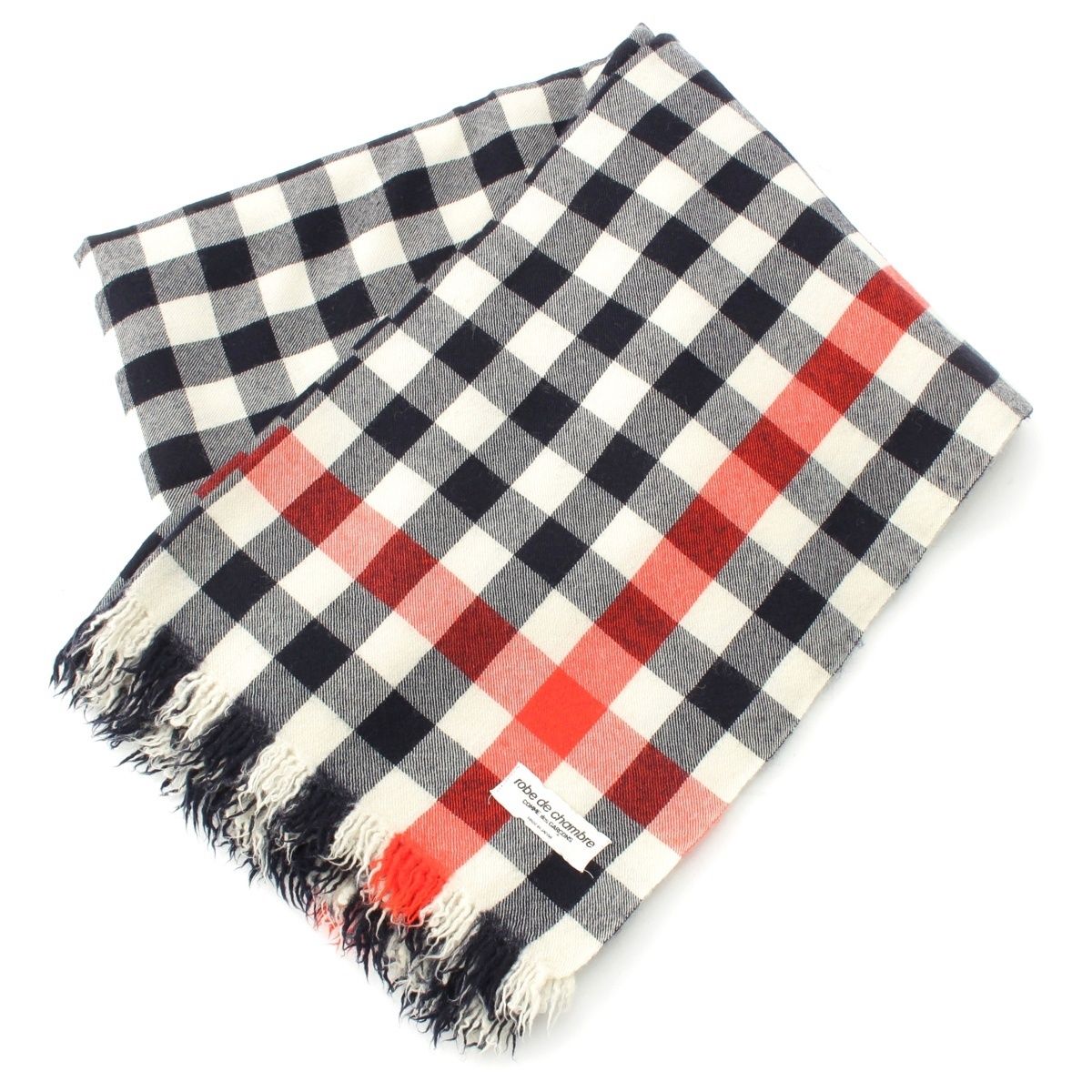 ローブドシャンブルコムデギャルソン 最高 チェック柄 大判 ストール