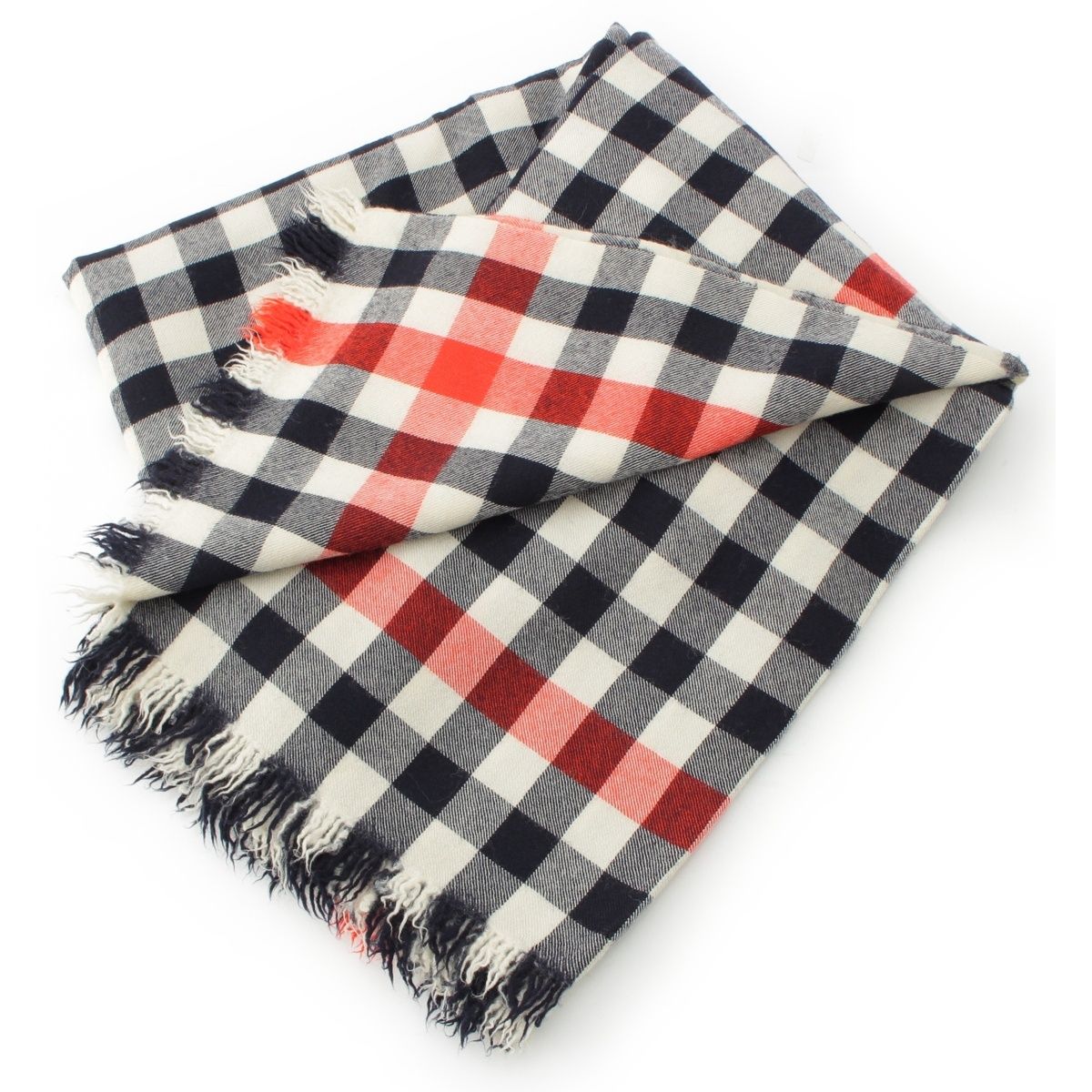 ローブドシャンブルコムデギャルソン 最高 チェック柄 大判 ストール