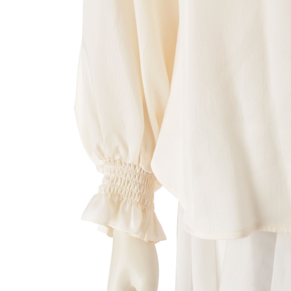 ドゥロワー シルク ボウタイ ギャザー シャツ ブラウス トップス 6521