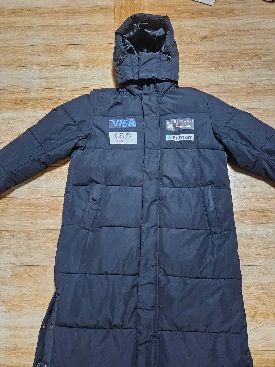 スパイダー VISA アウディ ダウンジャケット ロング丈 ブラック
