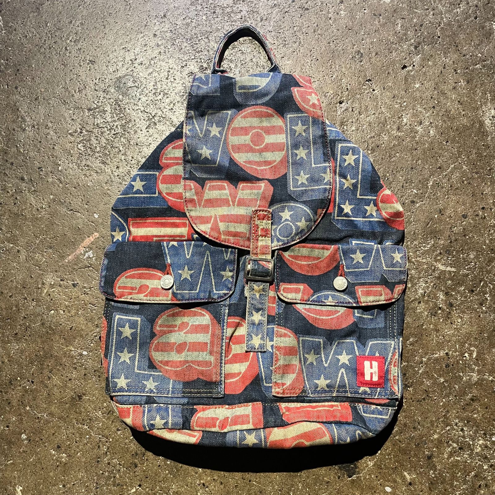 HYSTERIC GLAMOUR 90s 星条旗 アルファベット プリント デニム バック