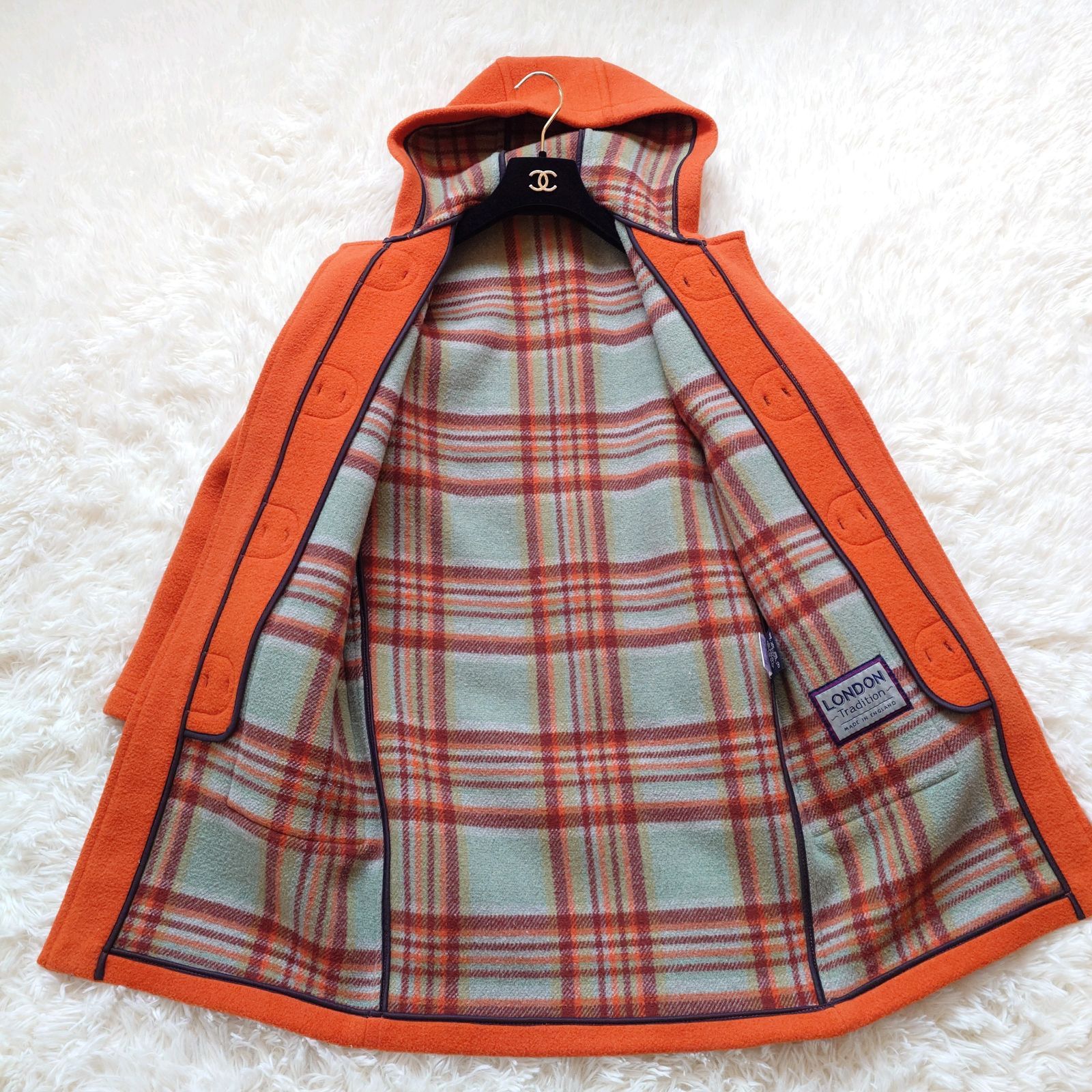 【美品】ロンドントラディション ダッフルコート チェック柄 36 良品 レア柄 ロンドントラディション ダッフルコート チェック柄 英国