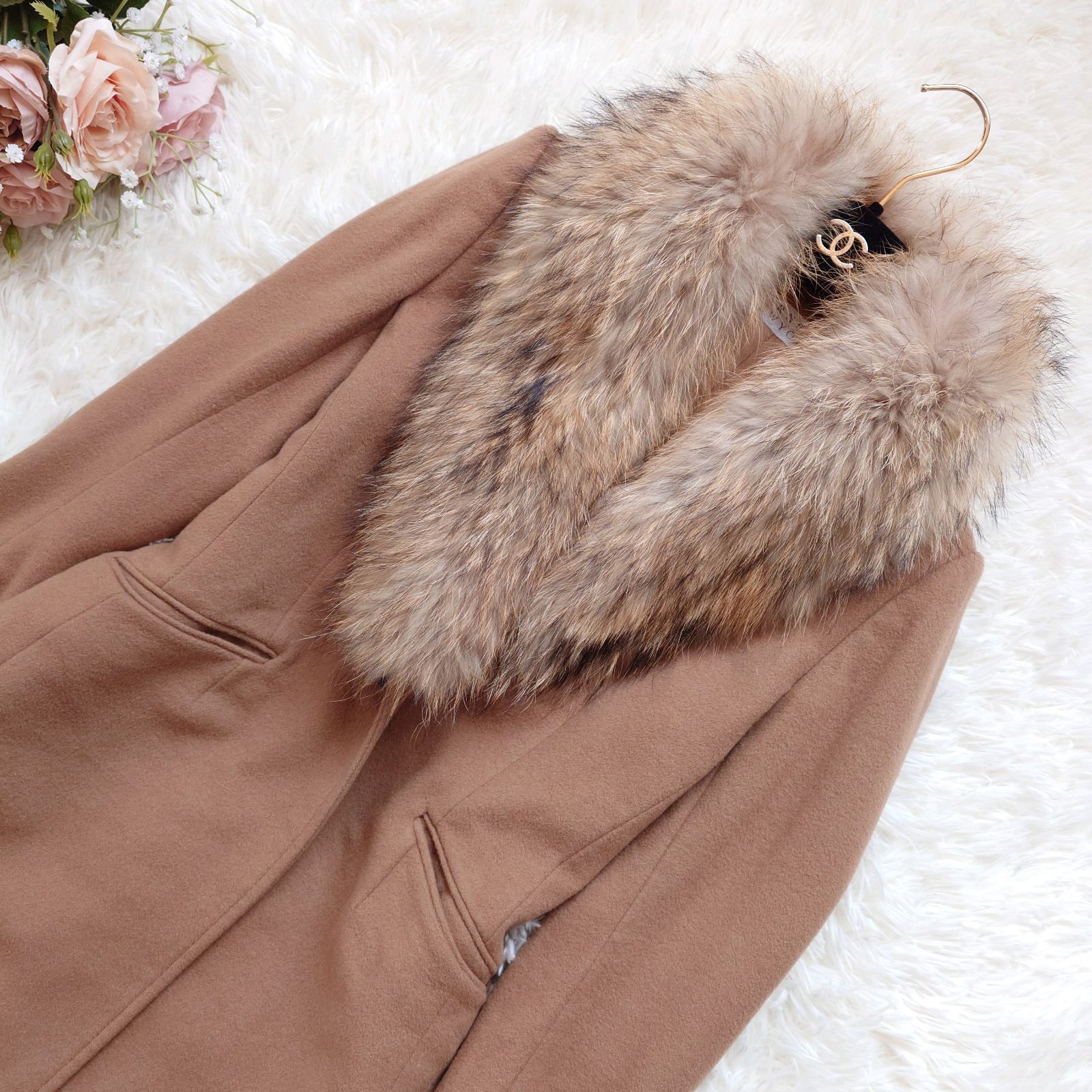 【美品/カシミヤ100%】バーニーズニューヨーク ロングコート ベルト付き 38 カシミヤ チェスターコート（2243863）｜BARNEYS NEW YORK(バーニーズ