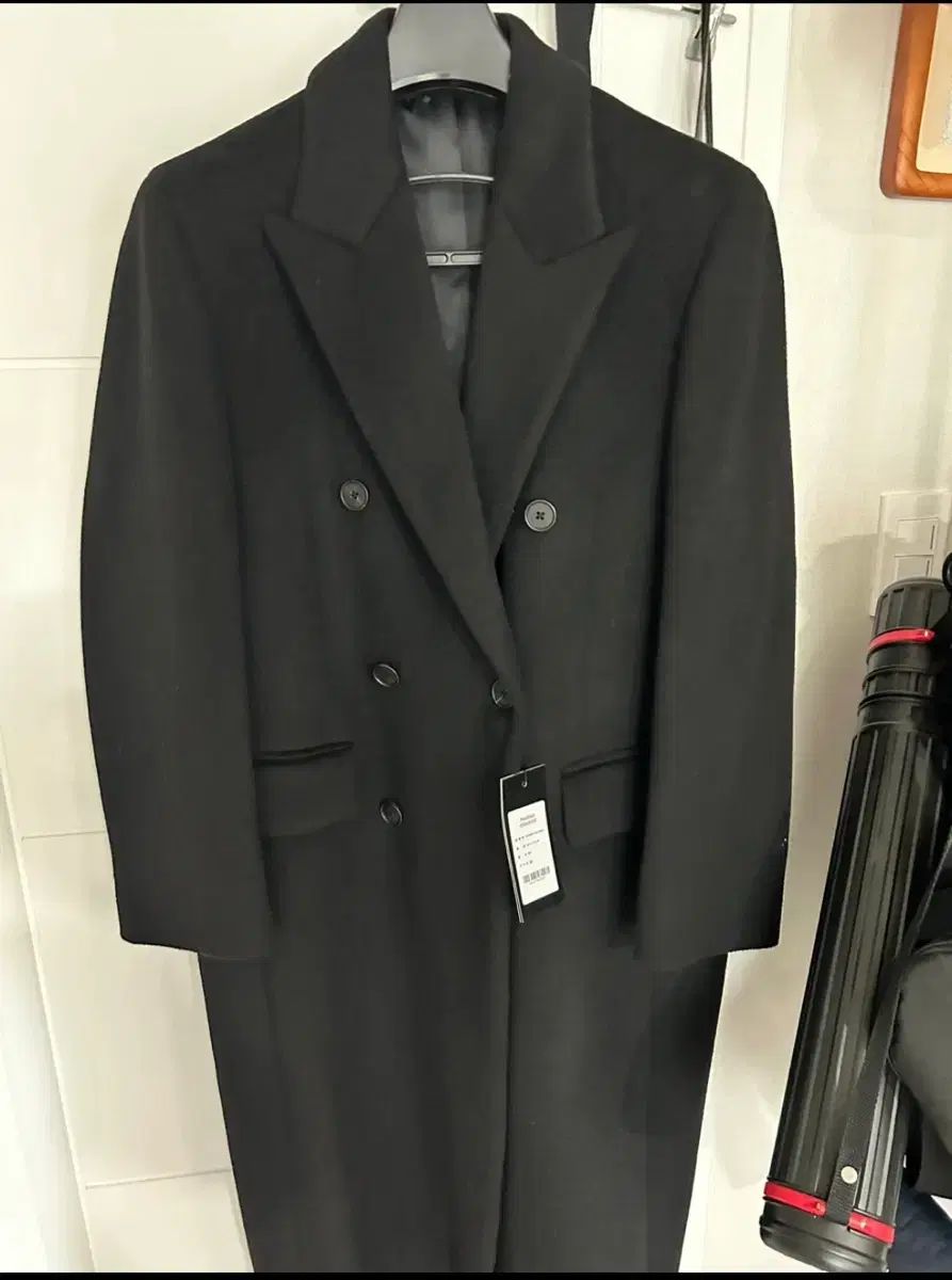 ムシンサスタンダード カシミアブレンド ダディショルダー ダブル ロング コート