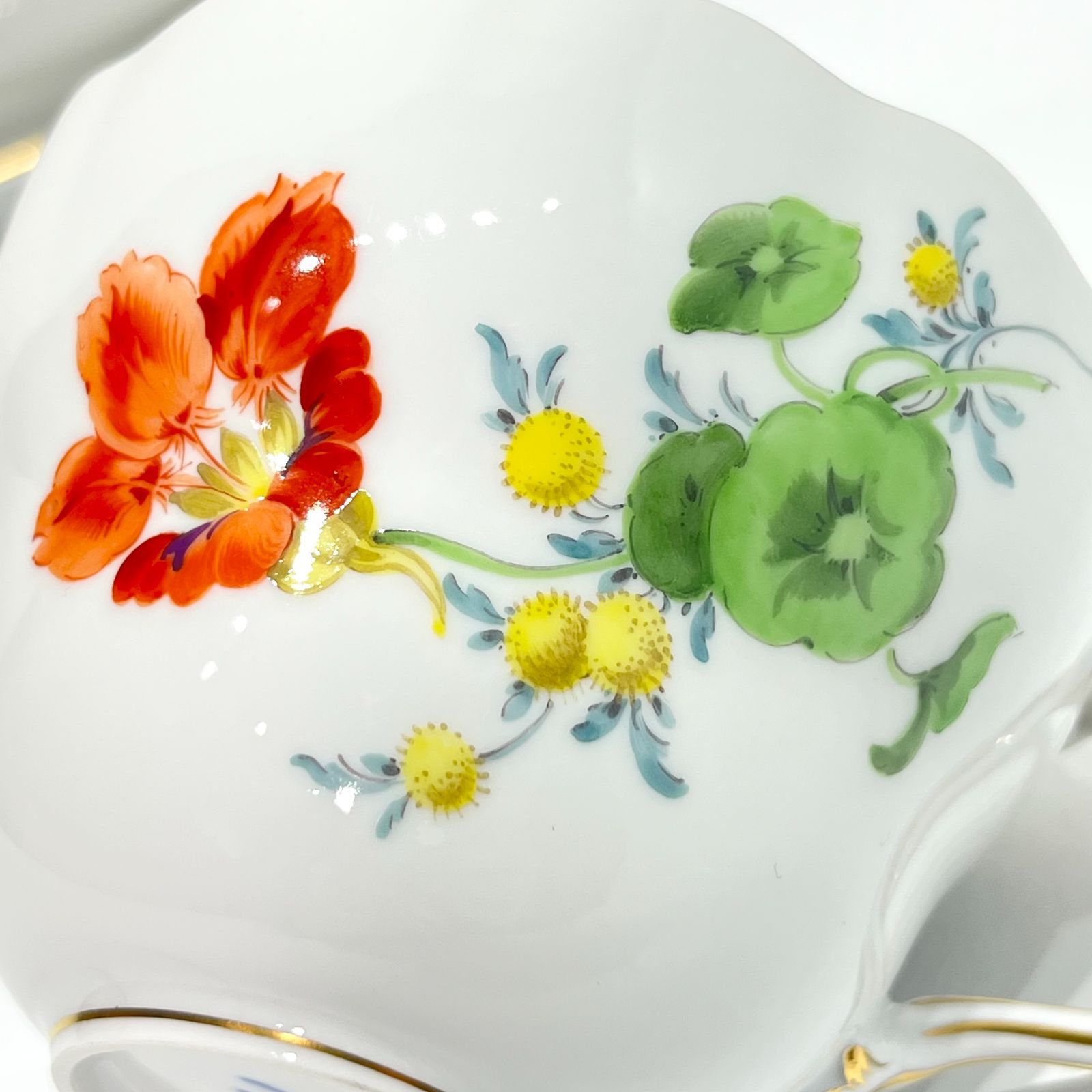 MEISSEN マイセン ベーシックフラワー 二つ花 プレート マイセン プレート□ベーシックフラワー ブーケ 二つ花 サラダプレート