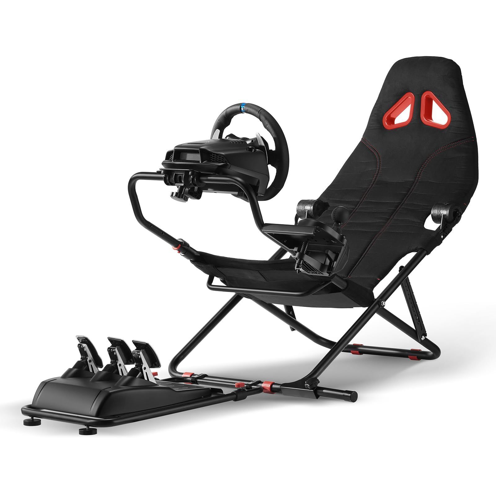 レーシングコックピット 角度と高さ調整 レーシングホイールスタンド 絶対的な安定性 ハンコン コックピット Logitech G 29 920 25 27 923 Thrustmaster T 300 RS GT | 2