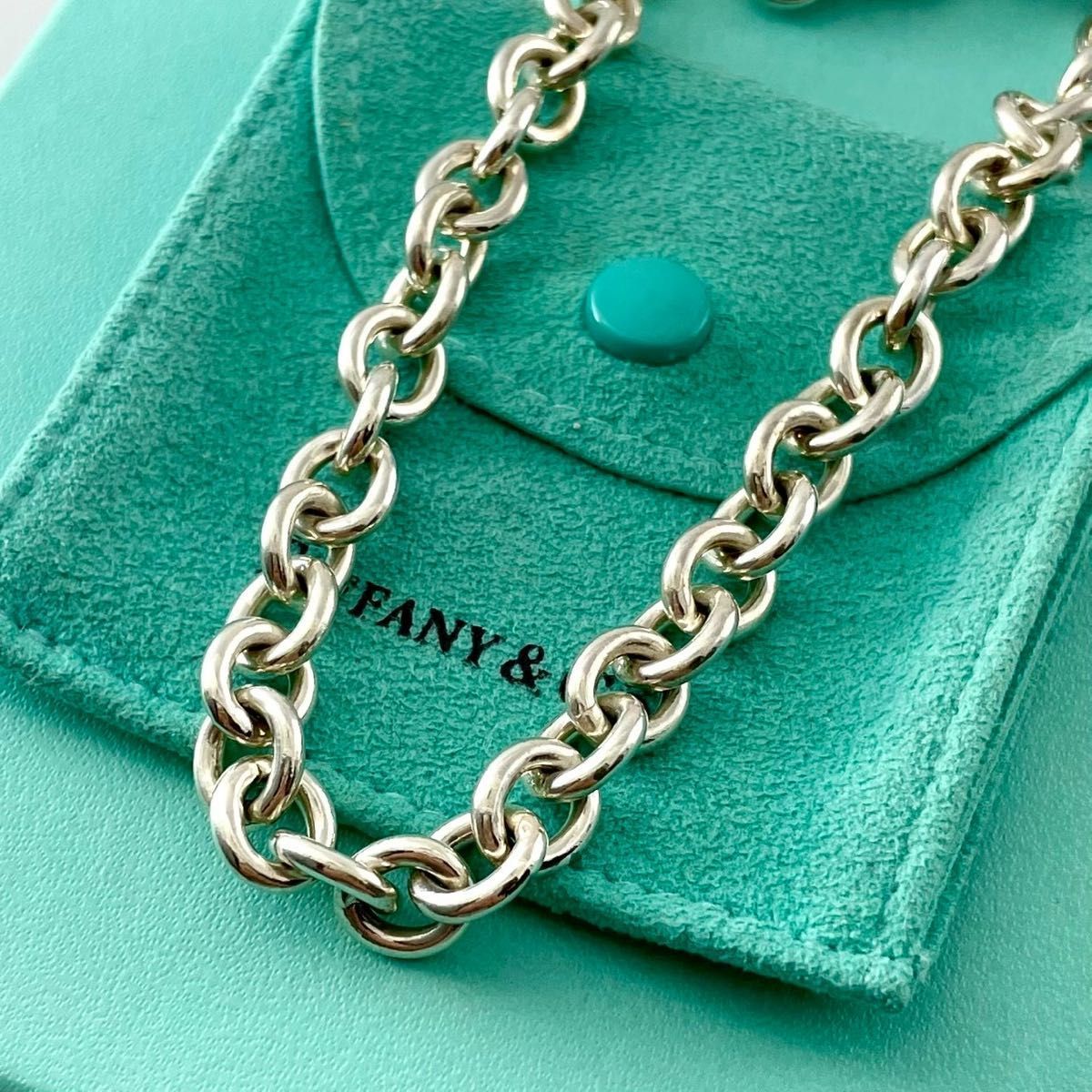 【美品】41cm ティファニー ドーナツ オーバルチェーン ネックレス 925 ティファニー TIFFANY ドーナツオーバルリンクチェーンネックレスSV925