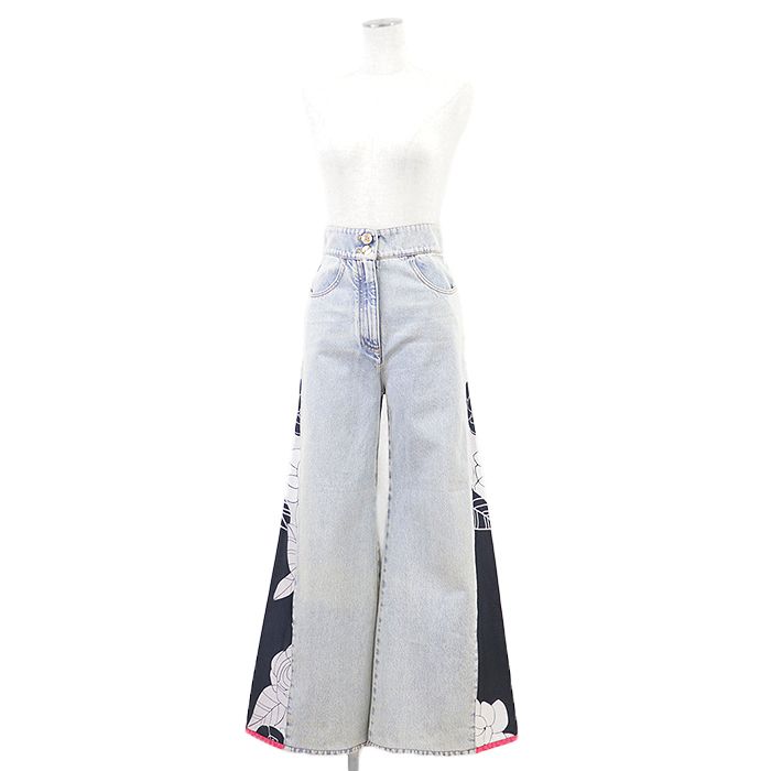 CHANEL シャネル デニムパンツ P70188 5P ハイウエスト バギー ワイド