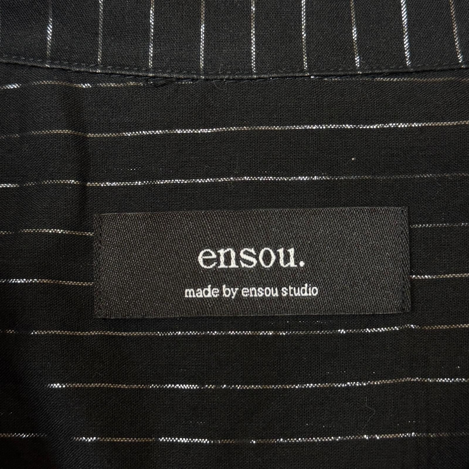 ensou. 23SS Messy Shirt Black Lame Stripe シルクラメストライプ