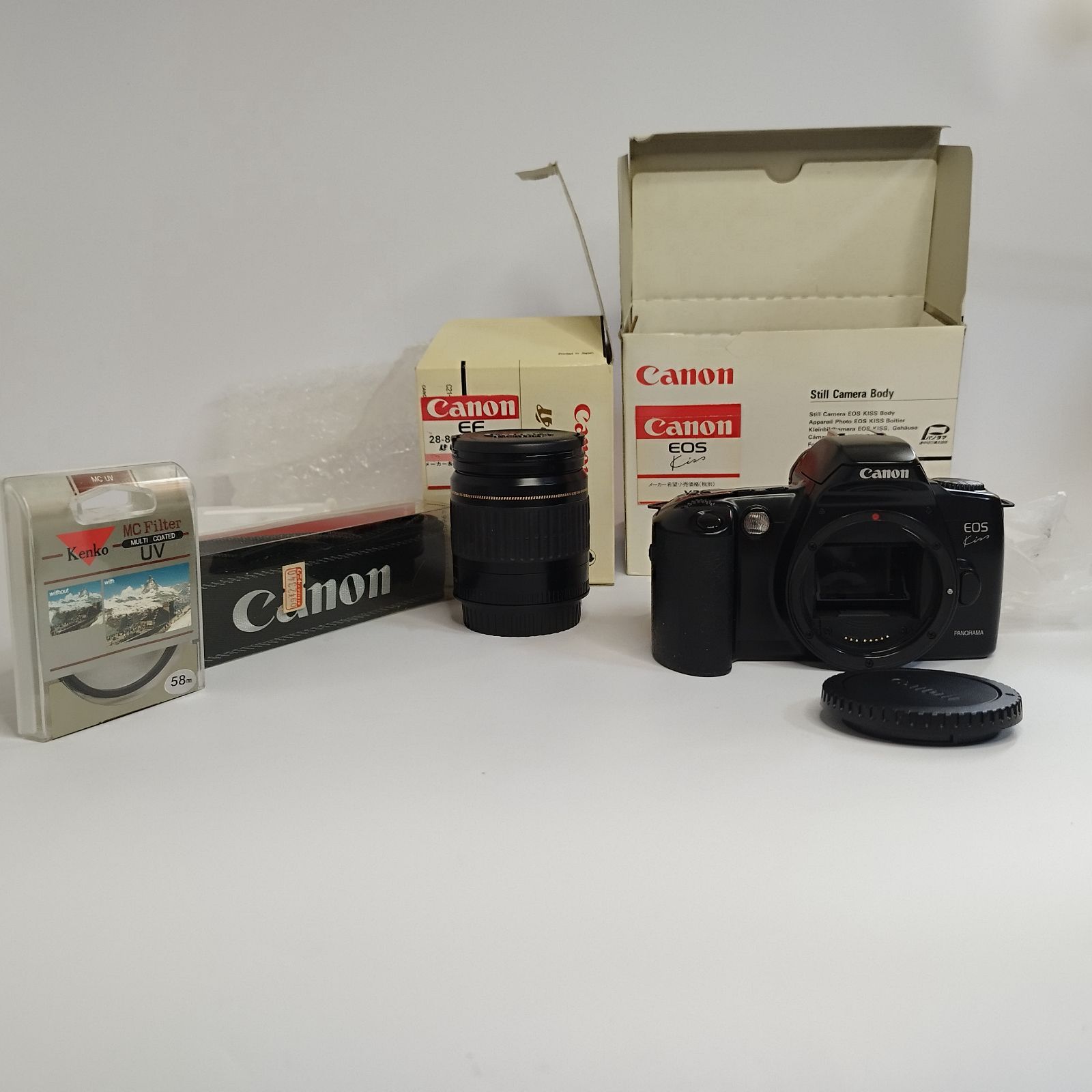 CANON EOS Kiss フィルムカメラ レンズ付き 元箱付 動作確認済