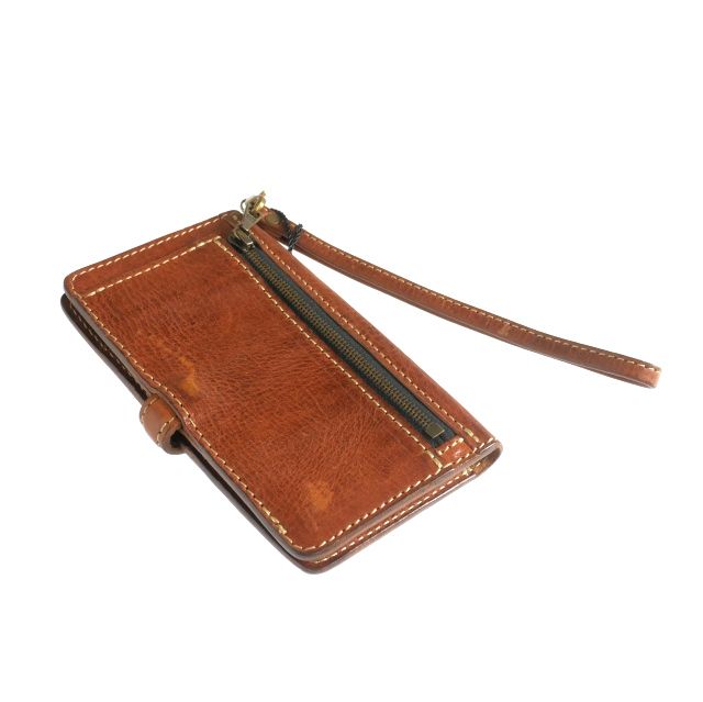 イサムカタヤマバックラッシュ ISAMU イタリアンダブルショルダー レザー スマホケース 携帯カバー ブラウン 茶 849 03