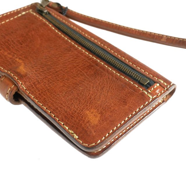  イサムカタヤマバックラッシュ ISAMU イタリアンダブルショルダー レザー スマホケース 携帯カバー ブラウン 茶 849 03 その他 小物