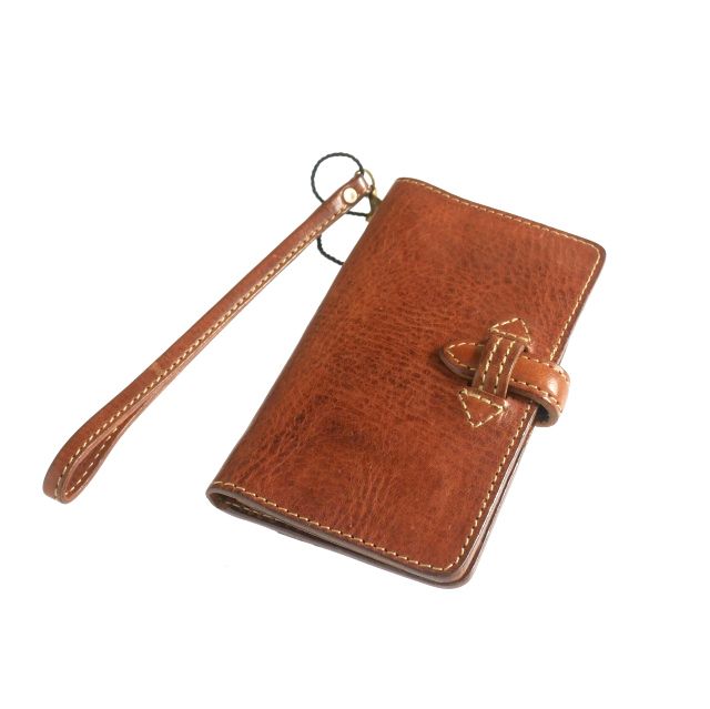 イサムカタヤマバックラッシュ ISAMU イタリアンダブルショルダー レザー スマホケース 携帯カバー ブラウン 茶 849 03