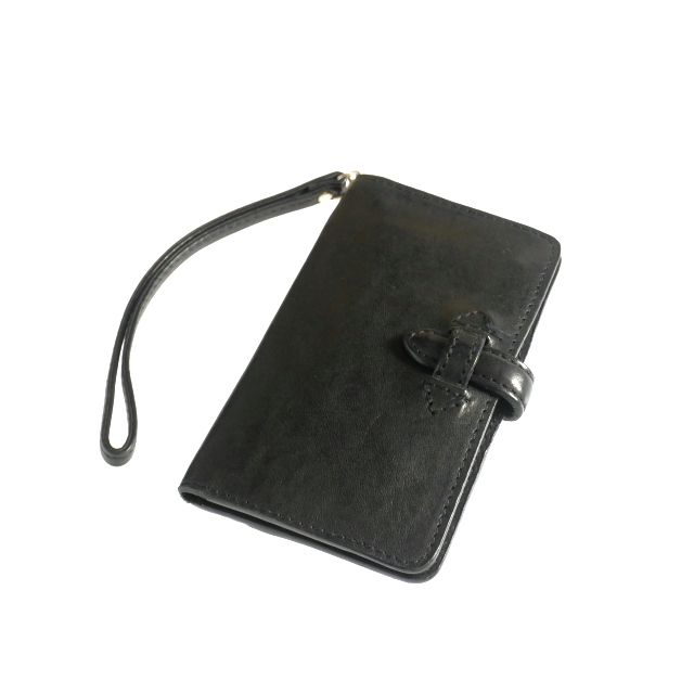 イサムカタヤマバックラッシュ ISAMU イタリアンダブルショルダー レザー スマホケース 携帯カバー ブラック 黒 849-03