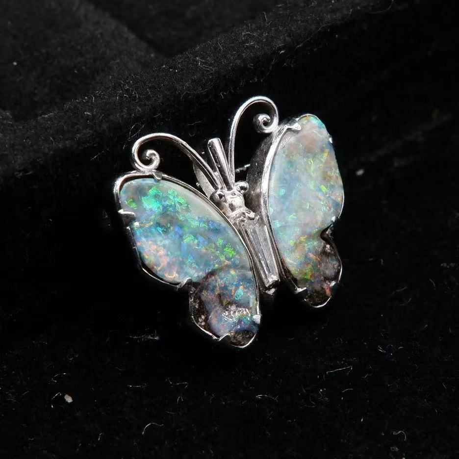 ボルダーオパール ダイヤモンド0.17 ct ペンダント PT 900 -X 10913