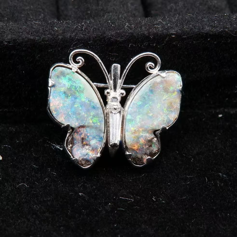 ボルダーオパール ダイヤモンド0.17 ct ペンダント PT 900 -X 10913