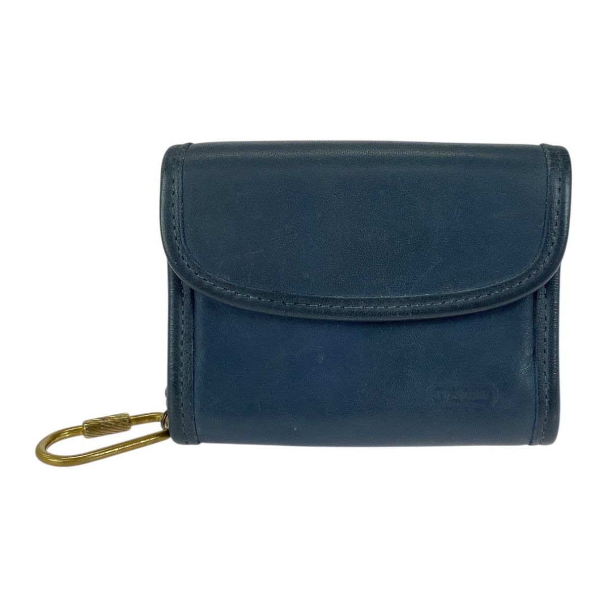美品 COACH コーチ オールドコーチ キーリング付き ネイビー ブルー